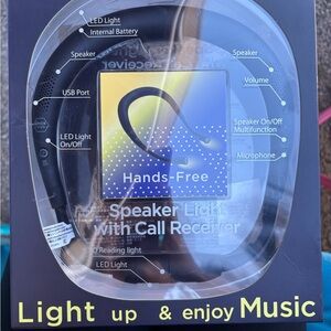 Hands-Free Black Over-Ear Headphones with Speaker Light